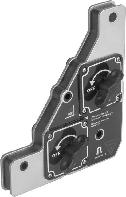 STAHLWERK Zweifachschaltmagnet Flexibler 90 Grad Schweißmagnet in Schwarz und Silber - Bild 1