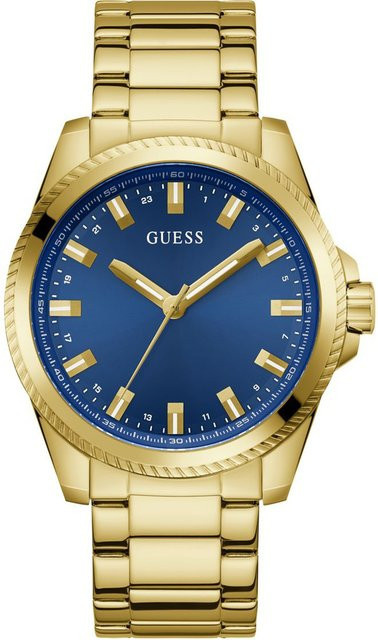 Guess Herrenuhr, Quarz, Edelstahl, Blau, 44 mm, 5 ATM - Bild 1
