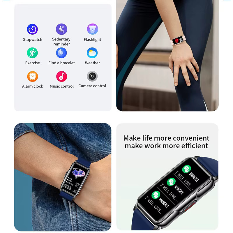 LIGE Smartwatch, 1,47 Zoll, Schwarz, Silikon, Unisex - Bild 3
