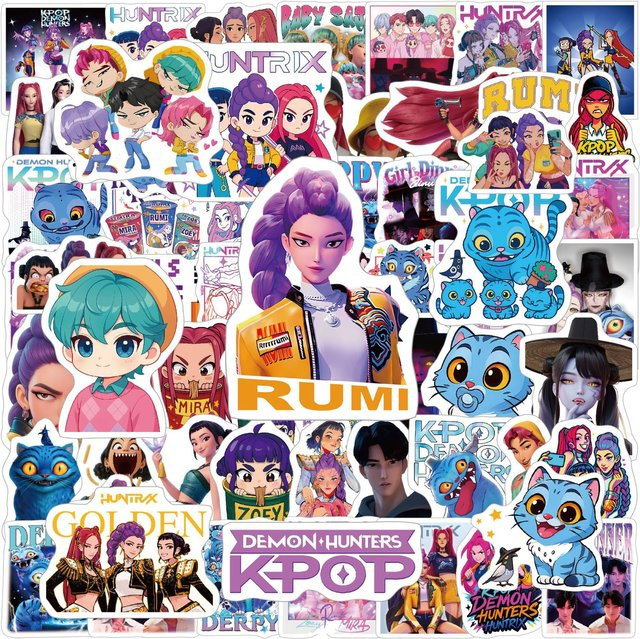 Bandai K-Pop Girlgroup-Themen-Aufkleber, wasserfeste, glänzende Cartoon-Aufkleber, 10/30/100 Stück - Bild 1