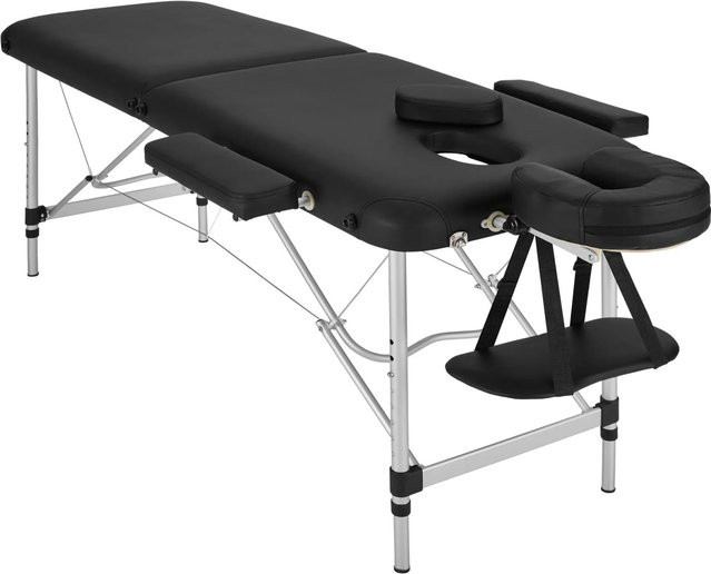 tectake 2 Zonen Massageliege-Set mit Aluminiumgestell in Schwarz, B/T/H: 210 x 95 x 89 cm - Bild 2