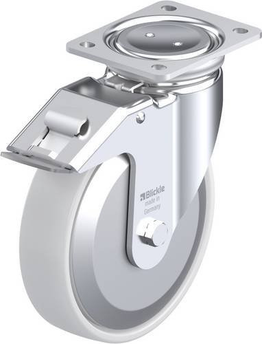Blickle Lenkrolle LUH-PO 200G-FI-FA mit Feststeller in Weiß/Grau, Rad-Durchmesser: 20 cm, Tragfähigkeit: 600 kg - Bild 1