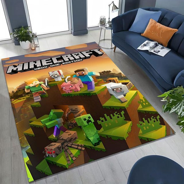 Cartoon S-Sandboxs 3D Spielteppich für Kinder, rutschfeste Bodenmatte aus Polyester für Schlafzimmer und Wohnzimmer, B/B: 40 x 60 cm, Mehrfarbig - Bild 1
