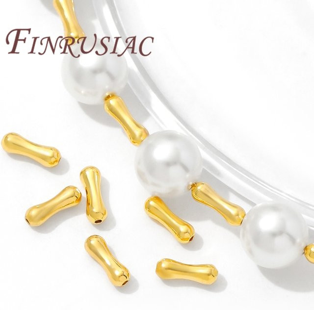 FINRUSIAC Abstandshalterperlen, 18 Karat vergoldet, 7,3 mm x 2,4 mm, Unisex - Bild 1