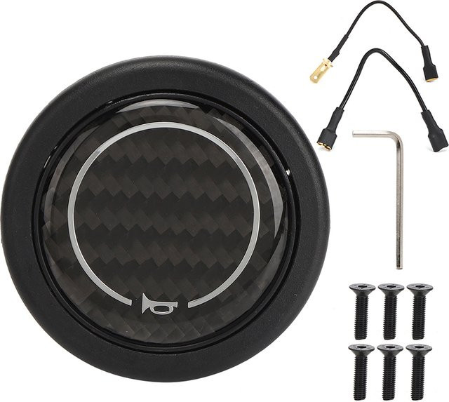 Nardi Kohlefaser Horn-Druckknopf-Kit für Lenkrad-Modifikationen in Schwarz - Bild 1