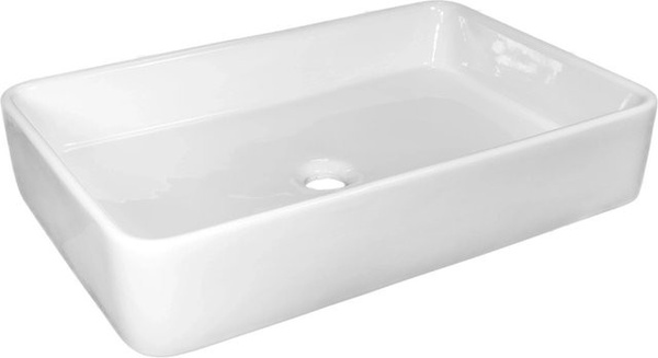 NEG Aufsatz-Waschbecken Uno71A aus Keramik, Rechteckig, Weiß, B: 41 cm, T: 61 cm, H: 11,5 cm