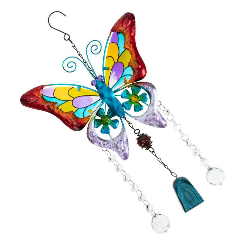 CosyHome Windspiel Schmetterling aus Metall und Kristall in Mehrfarbig als hängendes Ornament im Bohemian Stil - Bild 3
