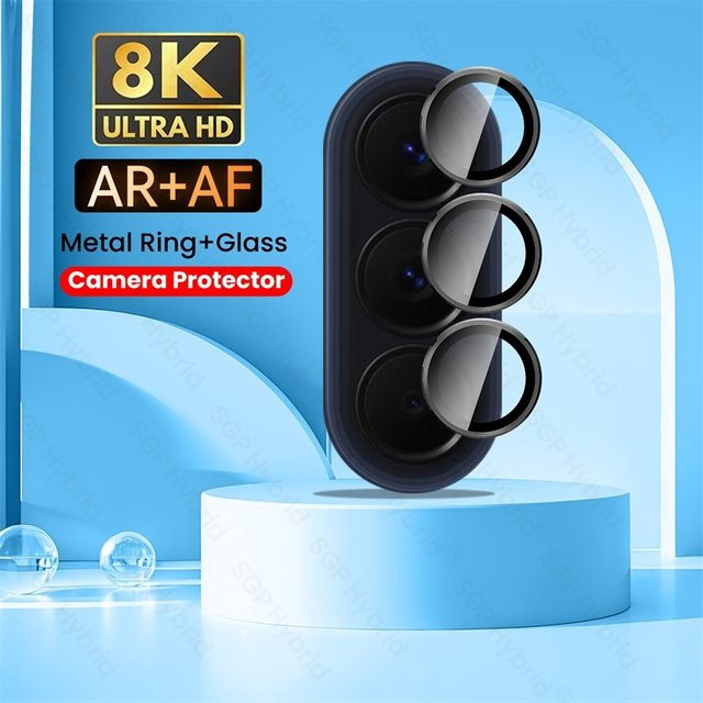 Samsung Galaxy A57 A37 5G Kameraschutzkappe aus Aluminium-Legierung mit 9H Glas Rücklinsenabdeckung in Silber oder Schwarz - Bild 1
