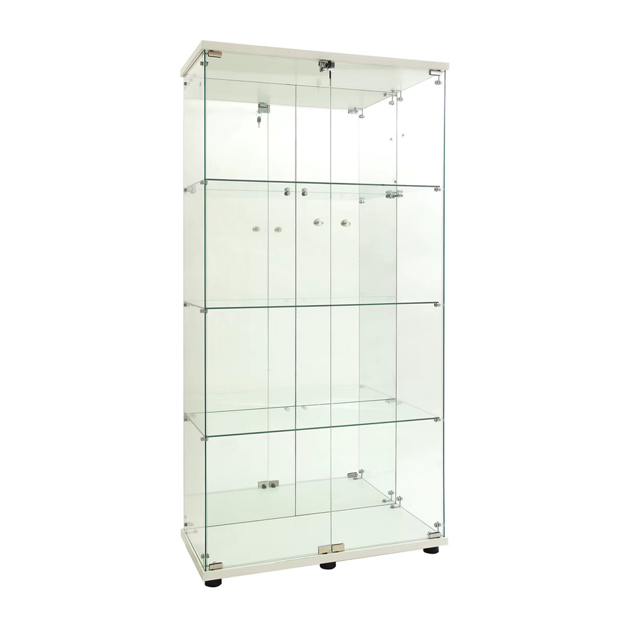 Simurq Glasschrank Weiß mit 2 Glastüren und 4 Ebenen, B/T/H: 80,49 x 36,49 x 163,9 cm - Bild 2