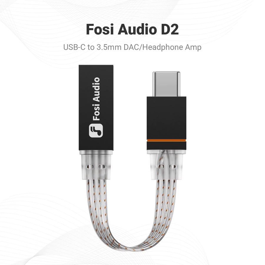 Fosi Audio D2 USB DAC Kopfhörerverstärker in Schwarz mit CX31993 Chip und USB-C auf 3,5 mm Adapter inklusive MIC-Eingang - Bild 2