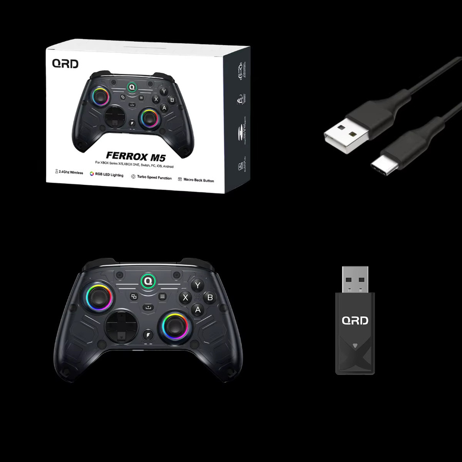 QRD FERROX M5 Wireless Gamepad für Xbox Series X, Xbox Series S und Xbox One mit Hall-Effekt-Joystick in Schwarz - Bild 2