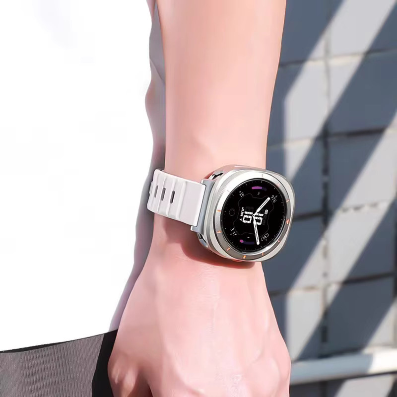CAOWTAN Metallgehäuse für Samsung Galaxy Watch 8 40 mm und 44 mm, Schutzhülle in Weiß - Bild 5