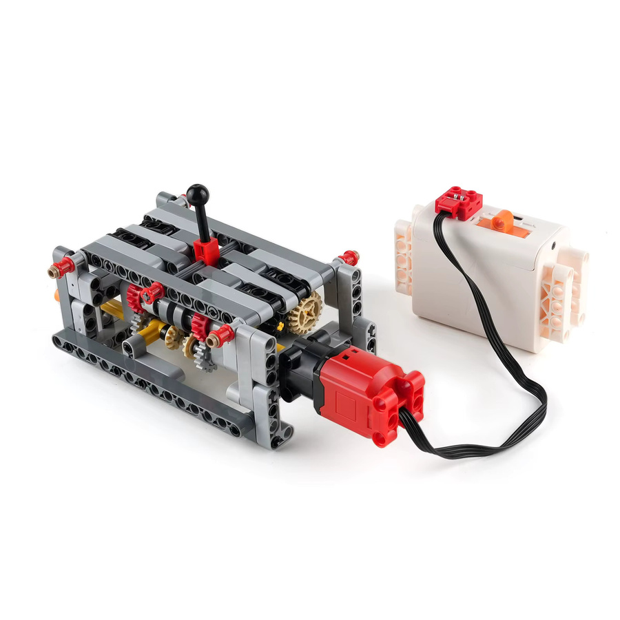 stemedu 6-Gang-Getriebe DIY Brick Kit mechanisches Getriebe Modell aus Kunststoff, Mehrfarbig, pädagogisches STEM Bausteine Set zur Förderung von Kreativität und Kognition - Bild 2