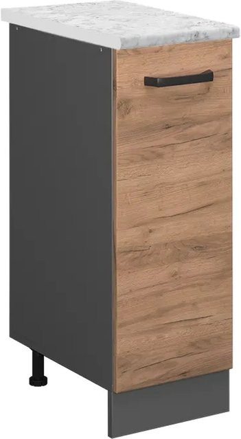 Vicco Apothekerschrank R-Line Medizinschrank für die Küche in Eiche und Anthrazit mit Marmor-Optik, B/T/H: 60,0 x 30,0 x 81,6 cm - Bild 1
