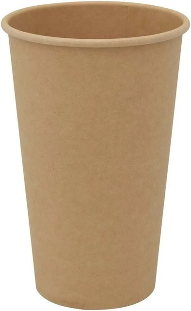 DELUKE Einweg-Pappbecher Braun 400ml 1000 Stück für Kaffee und Tee - Bild 1