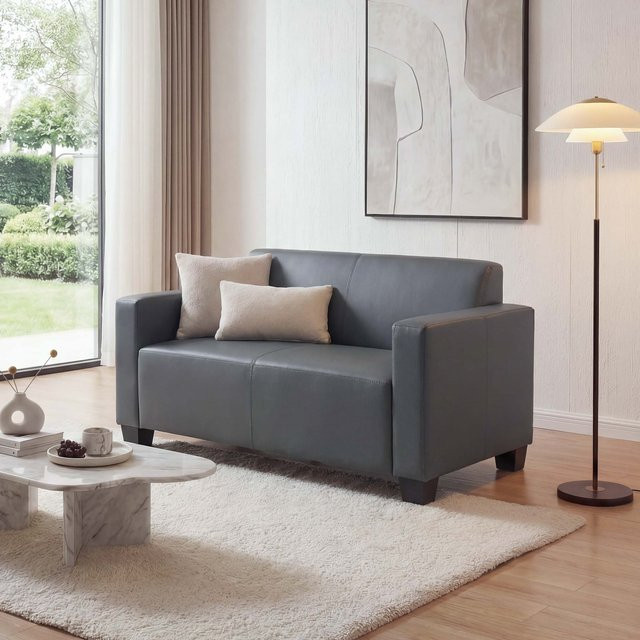 MCW Moncalieri 2er Loungesofa aus Kunstleder in Dunkelgrau - Bild 1
