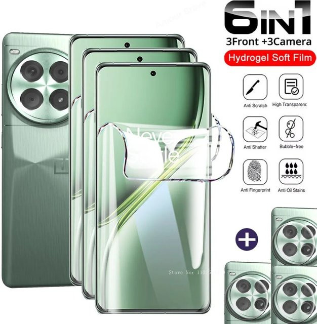 6in1 Hydrogel Schutzfolien-Set für OnePlus ACE 3 Pro und ACE 3V inklusive Objektivschutz, transparent - Bild 1