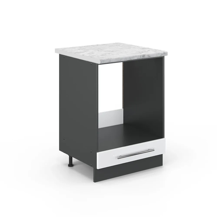 Vicco Herdumbauschrank Fame-Line Weiß Hochglanz Anthrazit B/T/H: 60 x 60 x 82 cm - Bild 2