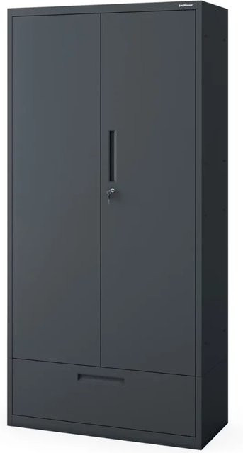 JAN NOWAK Metallschrank MEGAN mit Schublade und Regalfächern Anthrazit H: 195 cm, B: 90 cm, T: 40 cm - Bild 1