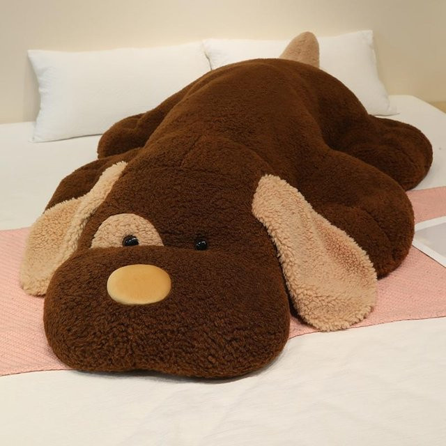 Yiran Health & Beauty Hund Plüschkissen, Stofftier, 110cm, Braun - Bild 1