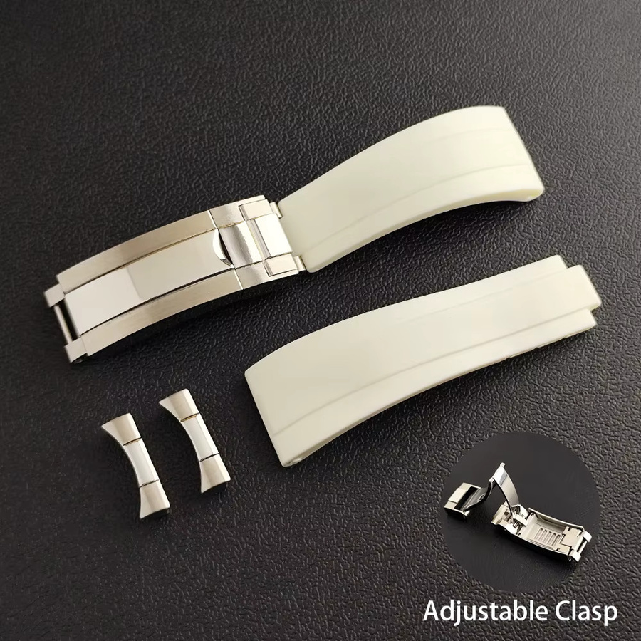 Dwayne Campbell Uhrenarmband, Kunststoff, 20 mm, Weiß, Herren - Bild 1