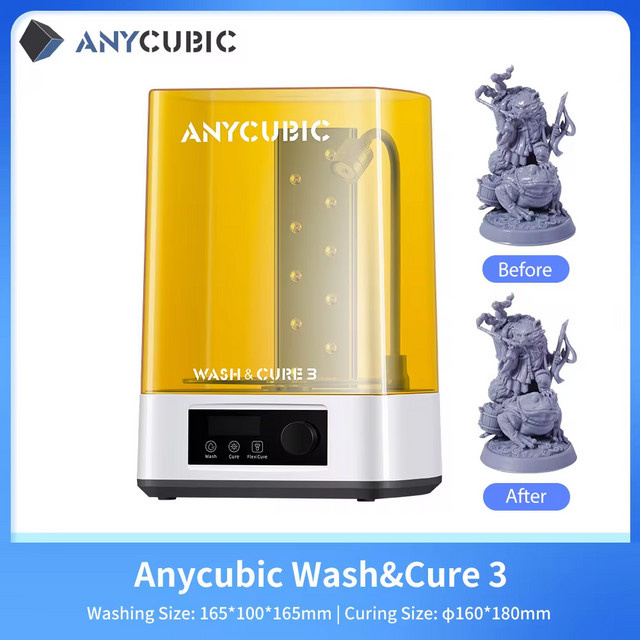 Anycubic Wash & Cure Wasch- und Aushärtungsmaschine für LCD-SLA-Harz-3D-Drucker, Reinigungsgröße: B: 16,5 cm, T: 10 cm, H: 16,5 cm - Bild 1