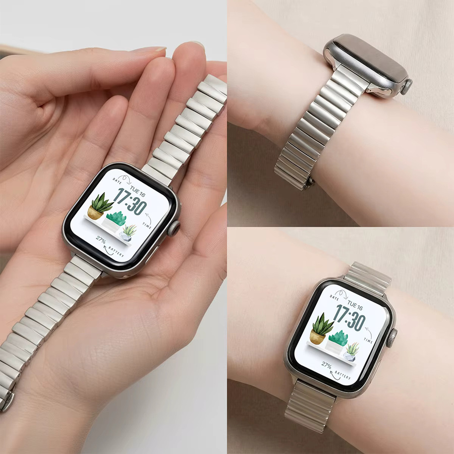 CAOWTAN Uhrenarmband Edelstahl, Faltschließe, Damen - Bild 2