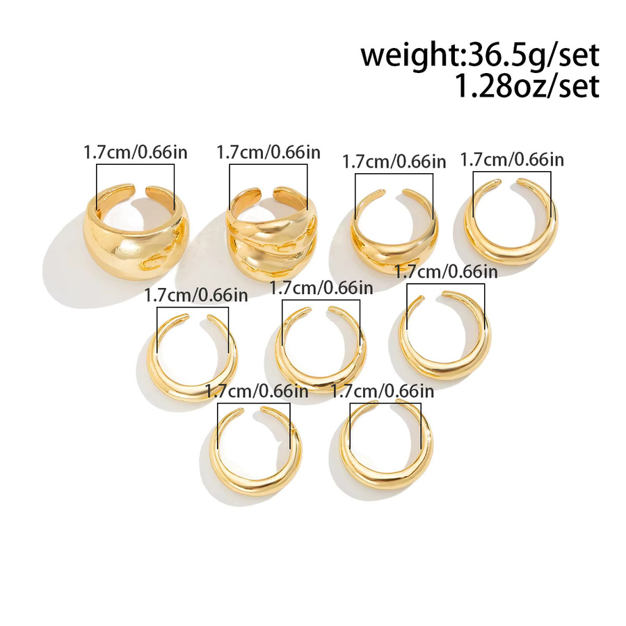 SHIXIN Ringe, 9-teiliges Set, geometrisch, Damen - Bild 2