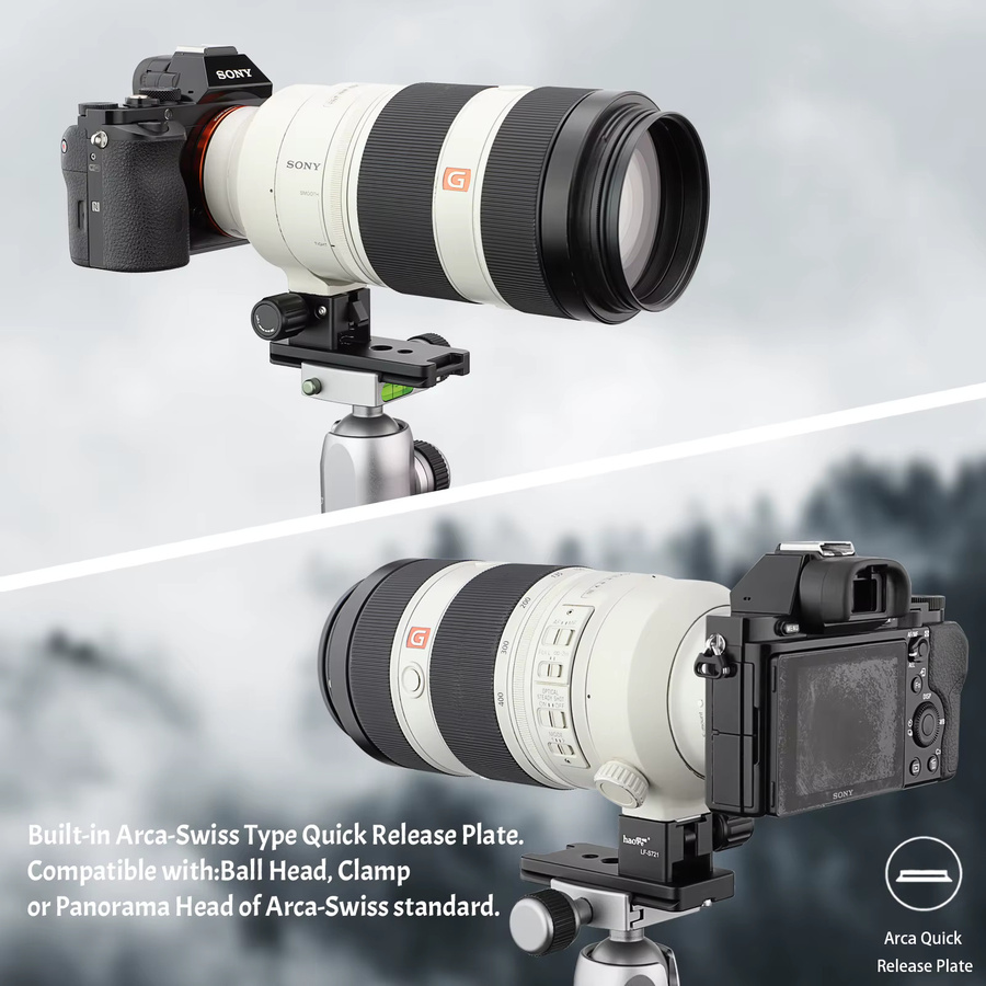 Haoge Stativfuß Ersatz für Sony FE 300mm f 2,8 GM OSS SEL300F28GM Linsenkragen Ständer in Schwarz, Arca-kompatibel - Bild 4