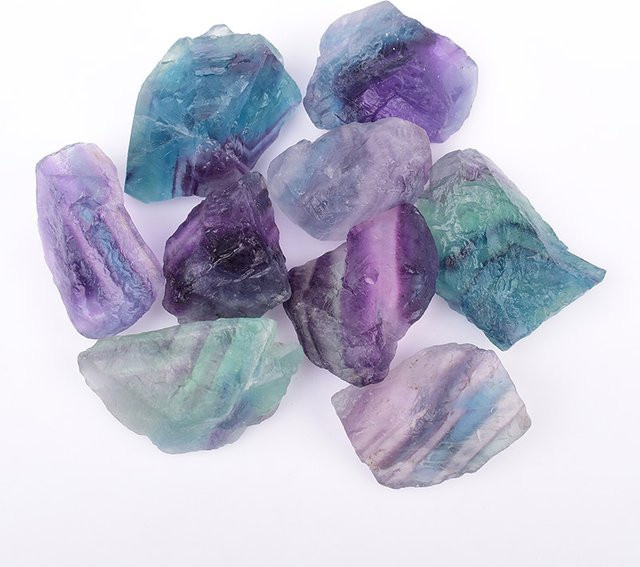 RYCRYSTAL Natürliche Fluorit Rohkristalle in Mehrfarbig als Dekoration und Heilstein - Bild 1