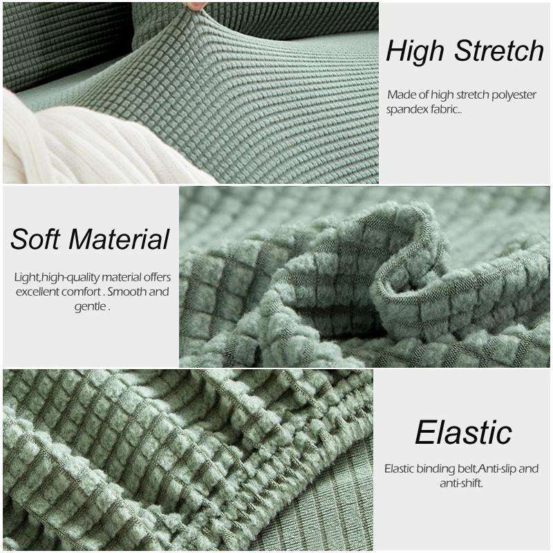 Yiran Furniture Polarfleece Sofabezug für 1-Sitzer, elastischer Couchbezug aus Polyester, dunkelgrau, Breite: 90-130 cm - Bild 3