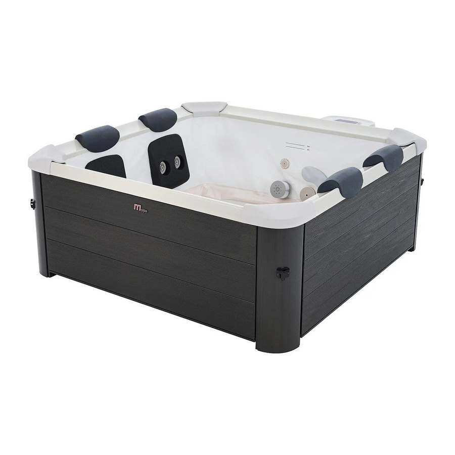 Vente-unique Halbfester Whirlpool Napuka in Grau, quadratisch, Durchmesser: 160 cm - Bild 2