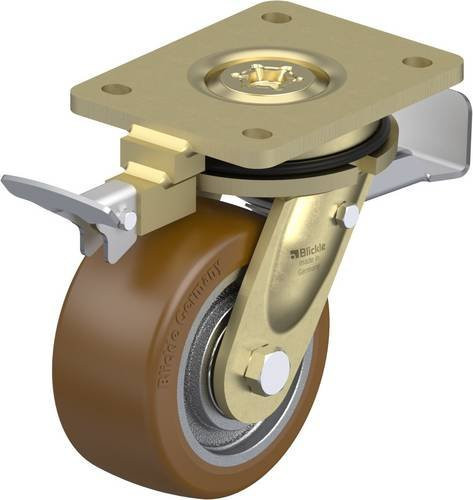 Blickle Lenkrolle mit Feststeller LS-GB 128K-ST-RI4, verzinkter Stahl, Rad-Durchmesser: 125 mm, Tragfähigkeit: 850 kg - Bild 1