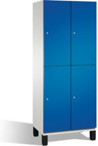 C+P Doppelstockspind Cambio auf Füßen mit 4 Fächern und 2 Abteilen, Korpus Lichtgrau und Front Enzianblau, H x B x T: 198 x 80 x 52,5 cm - Bild 1
