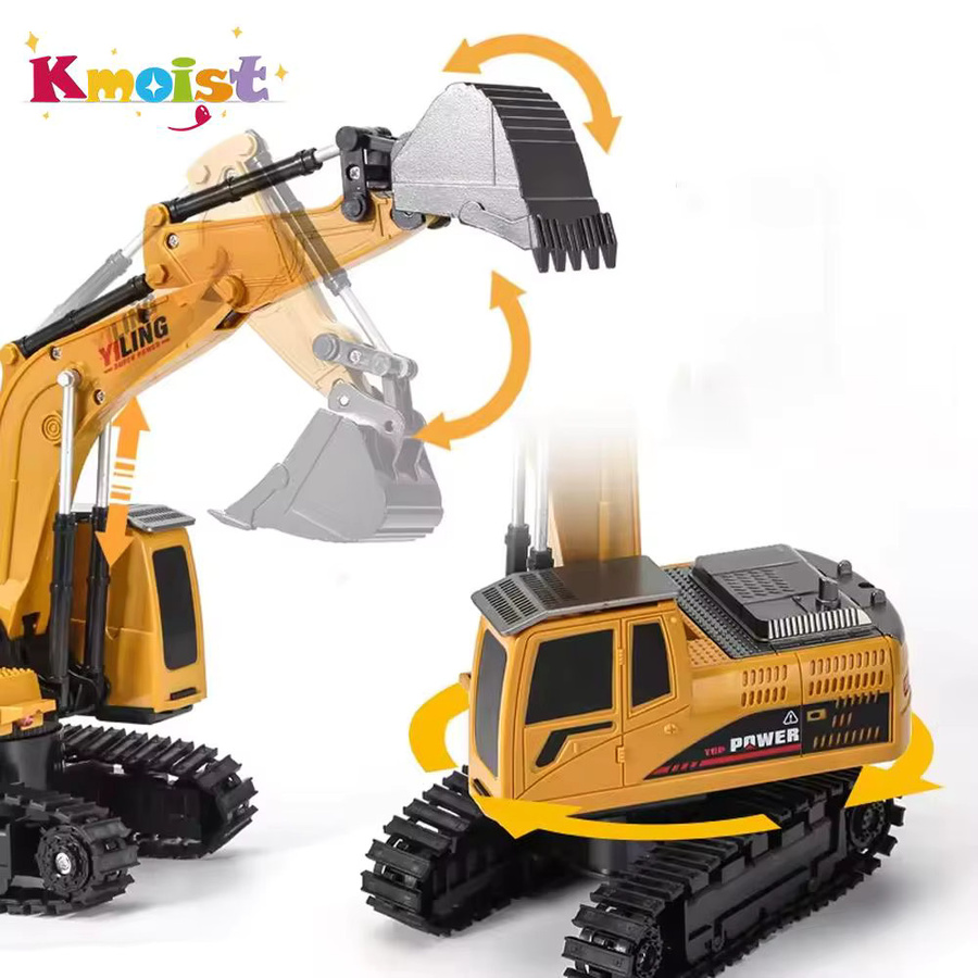 Kmoist Bagger, Fernbedienung, Metall, mit Licht und Sound, Gelb - Bild 5