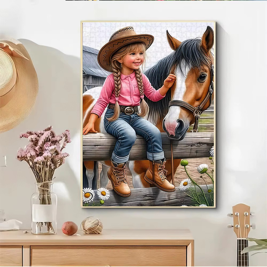 AZNM Western-Cowgirl- und Pferde-Design Puzzle, 1.000 Teile - Bild 2