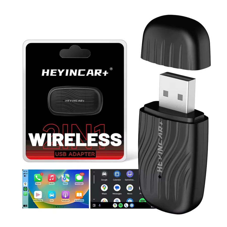 HEYINCAR Kabelloser CarPlay und Android Auto Adapter in Schwarz – Plug & Play Dongle für Apple und Android zur Umwandlung von kabelgebunden auf kabellos - Bild 7