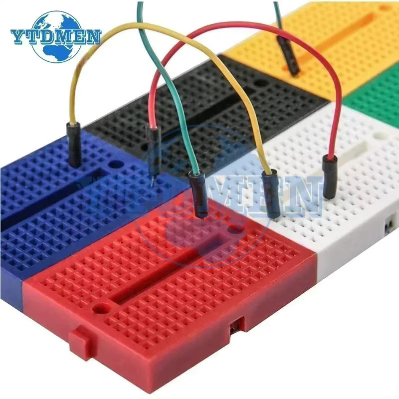 YTDMEN 6er Set Mini Breadboards SYB-170 mit 170 Tie Points, lötfrei, Multicolor, für Arduino Prototyping - Bild 3