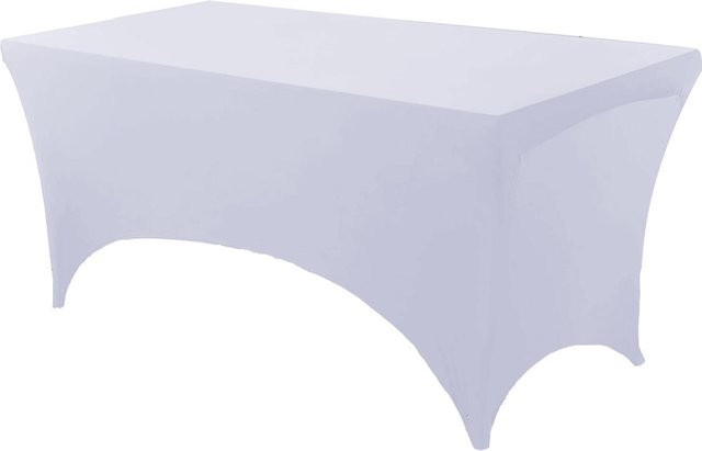 Waschbare Spandex-Tischdecke RTTIME in Weiß, dehnbar und knitterfrei, B/H/T: 152 x 76 x 76 cm - Bild 1