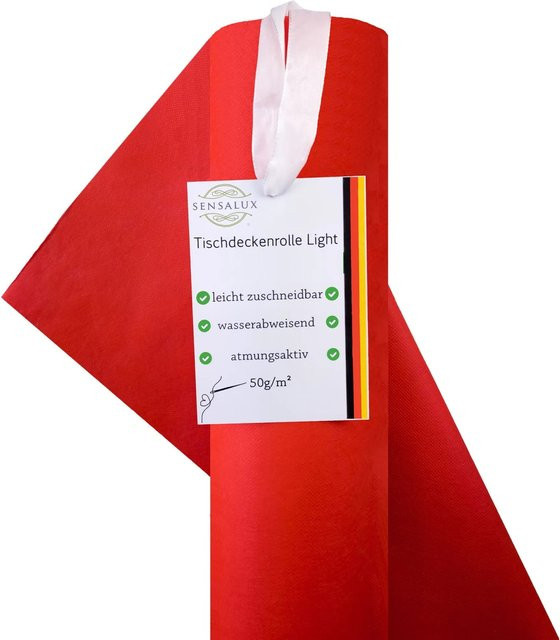 Sensalux Tischdeckenrolle Light Rot, wasserabweisend und fleckabweisend, B: 110 cm, Länge: 25 m - Bild 1