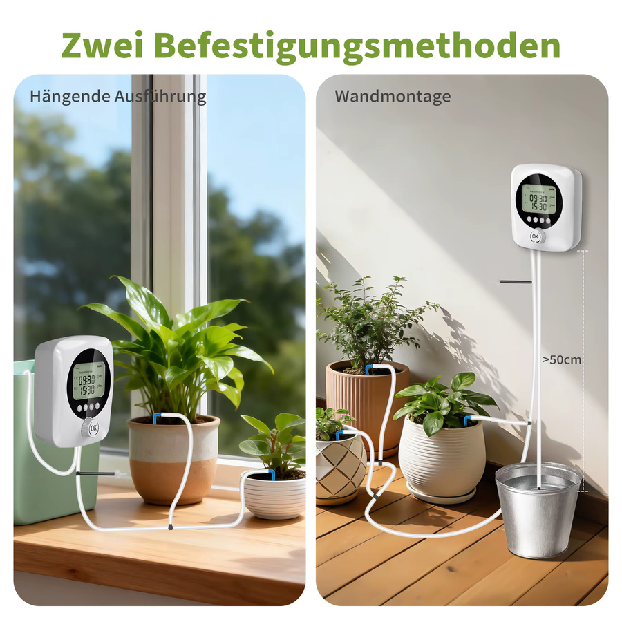 Forever Speed Automatisches Bewässerungssystem für Indoor mit Doppelpumpen, Weiß, für 30 Topfpflanzen, 4400 mAh wiederaufladbar - Bild 3