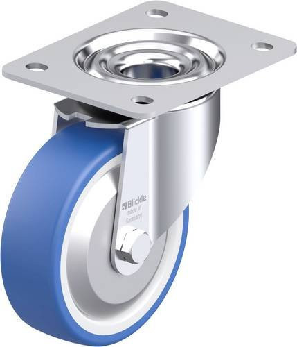 Blickle LK-POTHS 125G-3-FA Stahlblech-Lenkrolle in Blau mit 125 mm Rad-Durchmesser und 275 kg Tragfähigkeit - Bild 1
