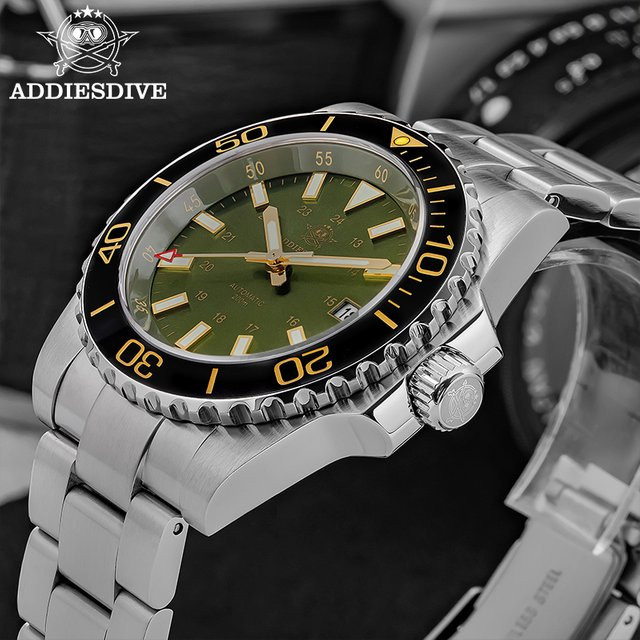 ADDIESDIVE Armbanduhr, Automatik, Edelstahl, Blau, Saphirglas, Herren - Bild 1