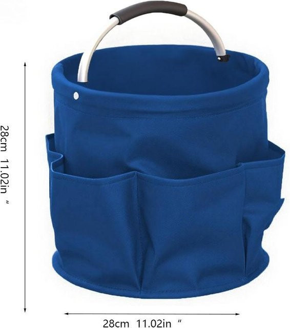 MGB Faltbarer Picknick-Aufbewahrungskorb mit Griff und Taschen in Blau - Bild 1