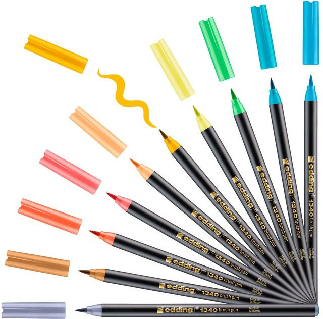 edding 1340 Brush Lettering Stifte im 10er-Set, Multicolor - Bild 1