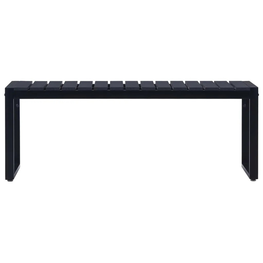 vidaXL Gartenbank aus Eisen und PS-Platte in Schwarz, B/T/H: 120,5 x 45 x 45 cm - Bild 2