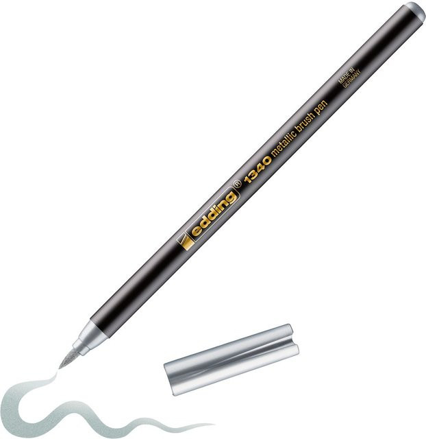 edding 1340 Pinselstift Metallic Silber - Bild 1