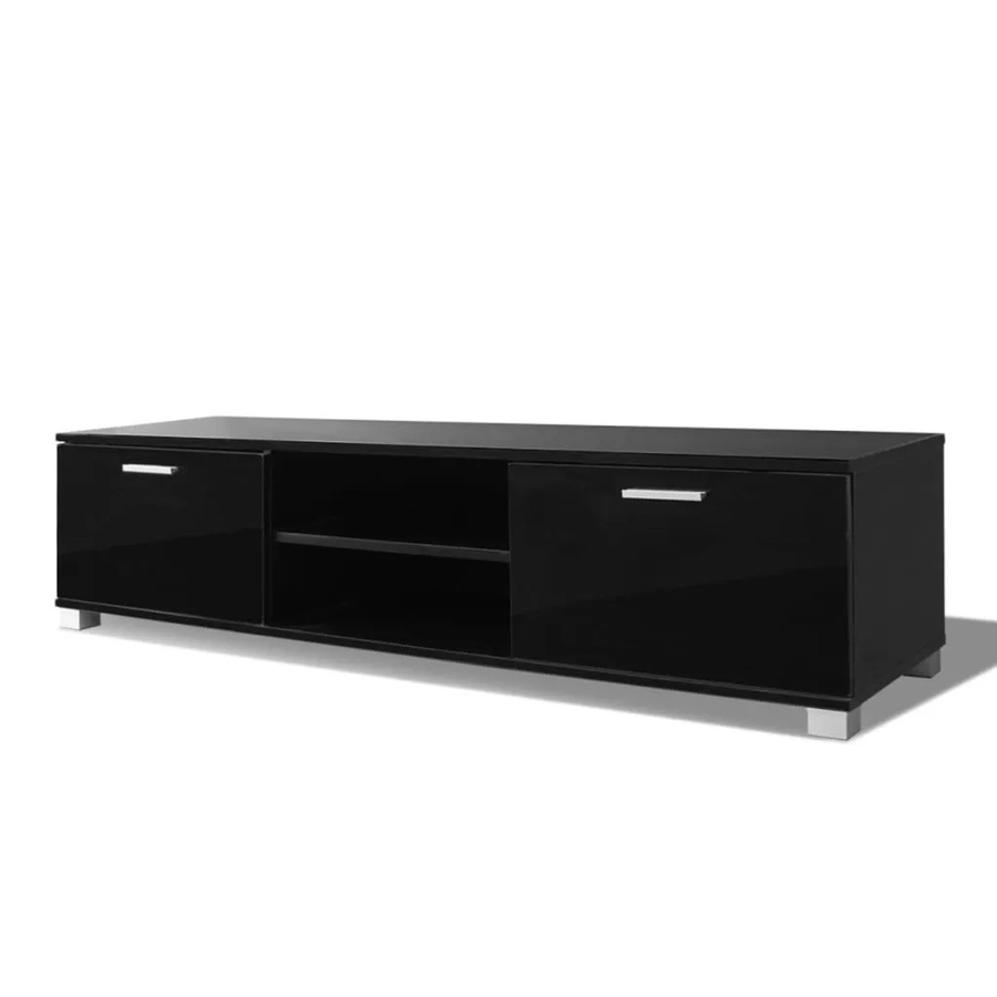 vidaXL TV-Schrank modern in Schwarz Hochglanz, B/T/H: 140 x 40,5 x 35 cm - Bild 2
