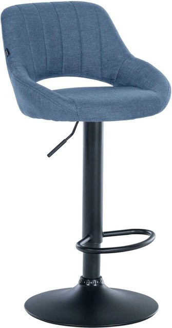 DELUKE Barhocker SEGAD mit Lehne, Stoff Blau, B/T/H: 46,5 x 48 x 85 cm - Bild 1