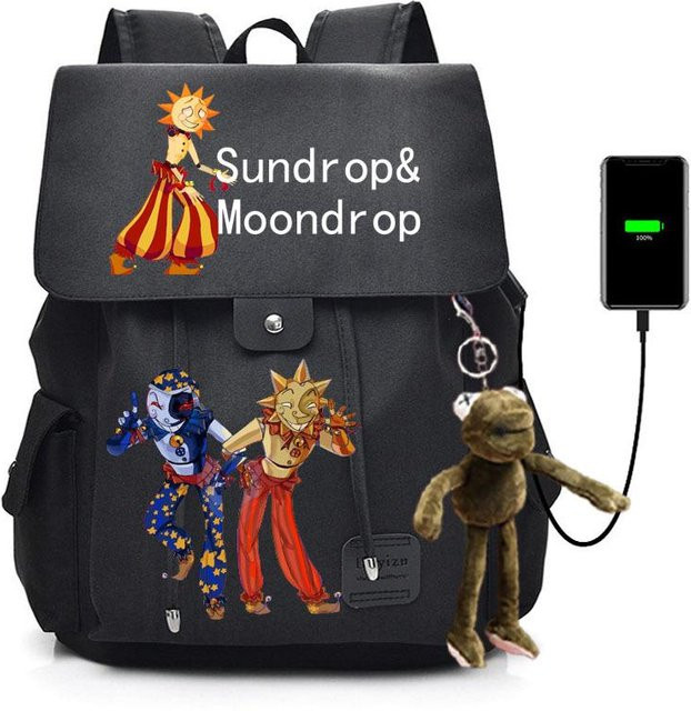 3-teiliges Schulrucksack-Set in Schwarz aus Oxford-Stoff mit großem Fassungsvermögen inklusive Federmäppchen und Schultergurt - Bild 1